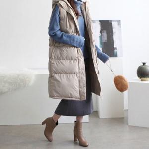 [하늘바라기]오즈 하이넥 롱 패딩 조끼