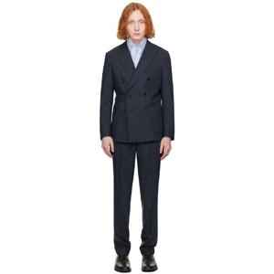 25 FW 보스 남성 네이비 슬림 핏 수트 251085M196004