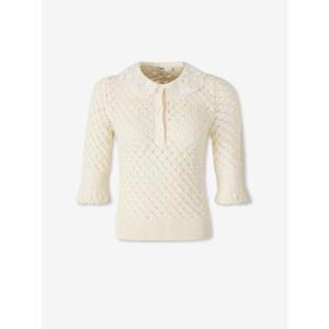 끌로에   니트 FW25 CH25AMP47590SILK ALPACA COTTON MIX POINTELLE 5910489 Cream