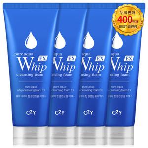 500만 클렌징 C2Y 아쿠아휩 클렌징폼 EX 225ml 대용량 4개