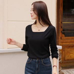 [클릭앤퍼니] [기모]디알롱 스퀘어넥티셔츠