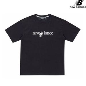 뉴발란스 NBNEB24013-BK 해피어스 러닝 반팔티 세미오버 티셔츠