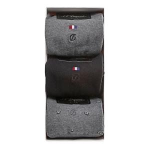 [에스티듀퐁(셔츠)](선물포장) 25S/S 남성양말3종세트 SE5SMA171301GYBK304GY