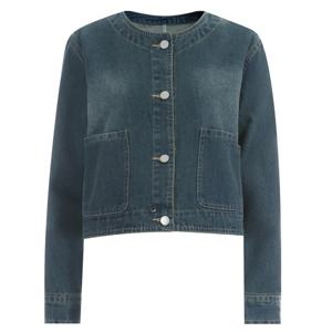 로이 여성 라운드넥 봄 루즈핏 데님 자켓 PIC-WJK-11814-진청
