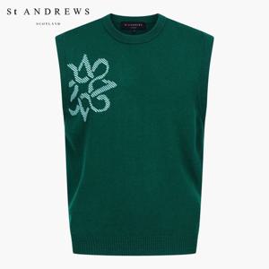 [세인트앤드류스] 남성 별 심볼 오버핏 라운드 니트 베스트