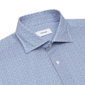 [밴브루 일반핏] BOSSG1-071 2종 린넨믹스 사각프린트셔츠[주머니없음]