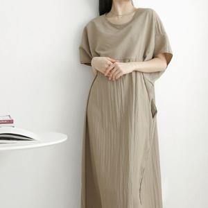 샵앤) 국산 여성 가오리 반팔 롱원피스 AMI-WDR-3336-소라