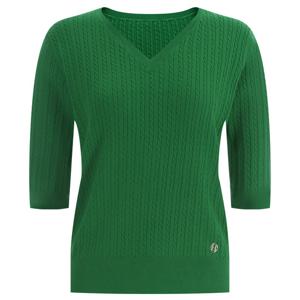 샵앤) 케이블 여성 V넥 여름 반팔 니트티 FRB-WKN-11905-그린