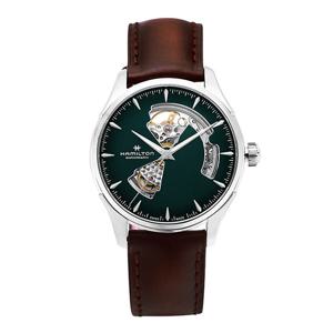 해밀턴 H32675560 재즈마스터 오픈하트 남성 가죽시계