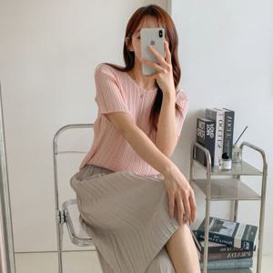 샵앤) 플리츠여성 여름 이중주름 7부치마바지 BLE-WPT-3501-차콜