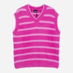 자크뮈스 플러피 스트라이프 풀오버 조끼 핑크 225KN0692370043