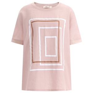 샵앤) 여성 국산 루즈핏 린넨 사각형 반팔티 LEI-WSH-1461-핑크