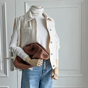 샵앤) 여성 카라넥 포켓 레이어드 조끼 DGB-WVS-3634-아이보리