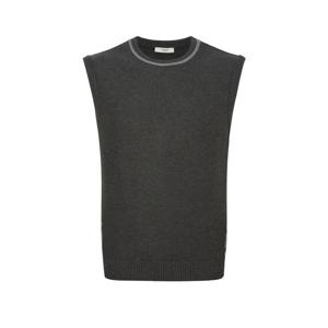 헤지스 골프 24FW 간절기필수템ONLINE EXCLUSIVE 그레이 남성 인타샤 로고 니트 베스트 HUSW4C920G2