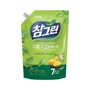 참그린 기름기뽀드득 레몬녹차 리필 1.2L LION