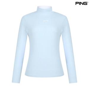 [핑골프]여성 배색 솔리드 반목 긴팔 이너 티셔츠 (121D3TI051_BL)