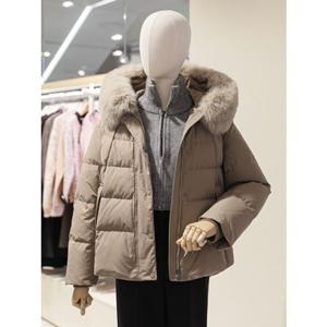 SOUP 숲 폭스퍼 후드 스트링 구스 다운 패딩 점퍼 (SABDO33)