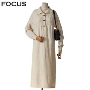 [포커스]꽈배기 니트 원피스_FW4J3OP3172