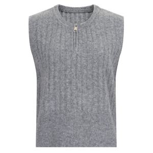 샵앤) FW 여성 반집업 골지 니트 조끼 RBE-WVS-20139-그레이