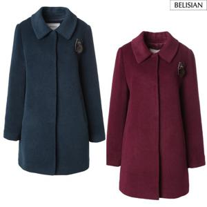 [벨리시앙]여성 수리 알파카 앙고라 혼방 하프 코트 HC4402