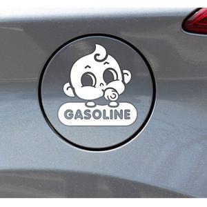 말풍선베베 가솔린 자동차 주유구스티커-화이트