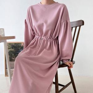 샵앤) 국산 여성 허라스트링 기모 원피스 ARA-WDR-4037-핑크