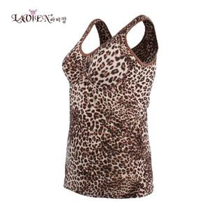 라비앙 호피무늬 노와이어 몰드 브라런닝 케미솔