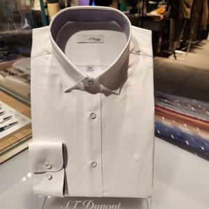 듀퐁셔츠 SE5SM21LS304SWH 컴포터블 라인 카라스넵 스트레치 화이트 슬림 핏 셔츠