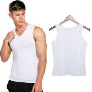 남성 화이트색상 신축성 우수 시원산 소재 쿨 나시