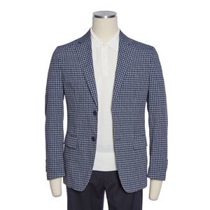 [레노마캐주얼]봄,여름 슬림핏 스판 체크무늬 네이비 자켓 RQJMBJ60GRDL