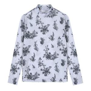 그린조이 HC12 여성 프린트 셔링 반폴라 티셔츠 GP24KL26W(연회색)