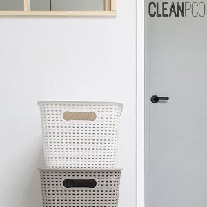 키즈리빙 라탄패턴 뚜껑바구니 대 색상랜덤