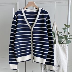 샵앤) 여성Y단추 단가라 정장 레이어드 니트 가디건 DGB-WCD-4190-네이비