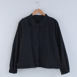 샵앤) 여성 카라넥 스냅단추 나그랑 밑단 스트링 바스락 점퍼 CAT-WJP-4168-카키그레이