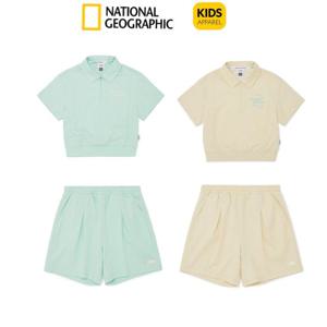 [내셔널지오그래픽키즈]K252GPB010 키즈 여아 반집업 상하 세트