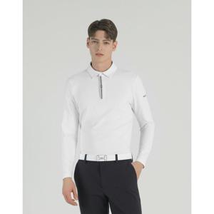 헤지스 골프 25SS 화이트 남성 에센셜 긴팔 카라 티셔츠 HUTS5A201OW