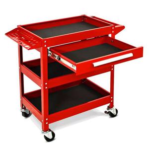서랍 이동식 3단 공구대 공구함 정비 작업대 선반