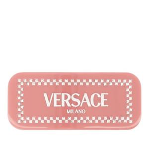 베르사체 크리스탈 PVC 헤어 클립 1019100 1A13775 2PX90 STRAW