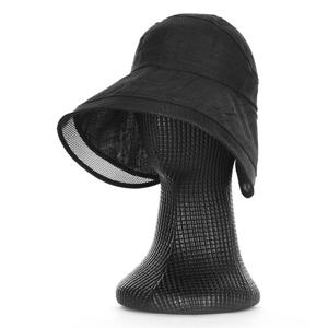 샵앤) 국산 여성 와이어 챙 통기성 좋은 오픈 벨크로 썬캡 모자 KM-WH-0815-블랙