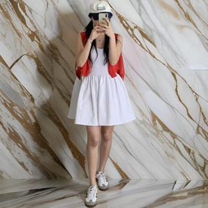 [다잇템]여자 잔주름 쁘띠 슬리브리스 골지 원피스