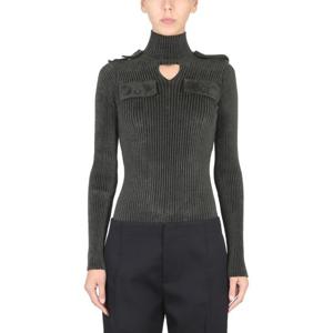 보테가베네타 리브 하이 넥 밀리터리 스웨터 674811 V1CP03350