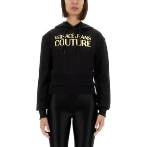 베르사체 크롭 코튼 로고 프린트 후드티 78HAIT01 CF01TG89