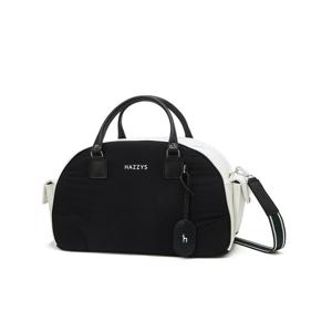 헤지스 골프 여성 25SS 네이비 여성 로고장식 가죽 보스턴백 HWGF5E302N3