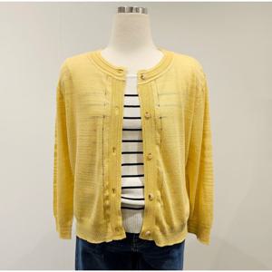 [비지트인뉴욕]칠부 린넨 라운드 가디건 VB4GD21