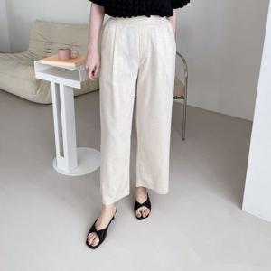 F006826_여름린넨 뒷밴딩바지 와이드팬츠 통바지