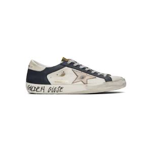Golden Goose 스니커즈 화이트   네이비 슈퍼스타 스니커즈 251264M237015