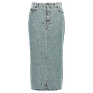 MOSCHINO 리벳 데님 스커트 J011854220349