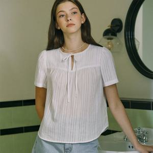 Lace Shirring Blouse_White [N24SMBL014]