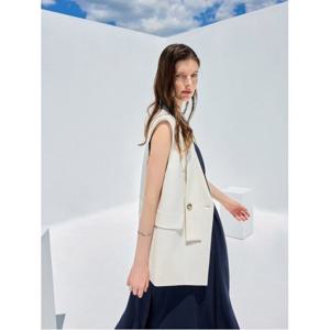 [더아이잗컬렉션]타이 포인트 메탈 베스트 재킷 (CP5A0VT521-IV)