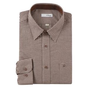 (듀퐁)24년 FW 신상 -SE4FM11LS223SBW(브라운)- 일반핏 하운드 투스 체크 기모 긴팔 남방